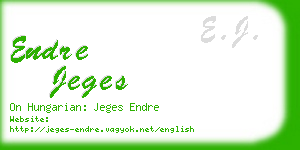 endre jeges business card